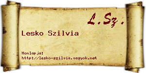 Lesko Szilvia névjegykártya