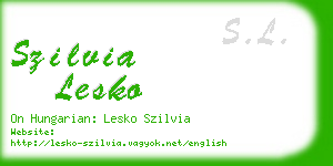 szilvia lesko business card